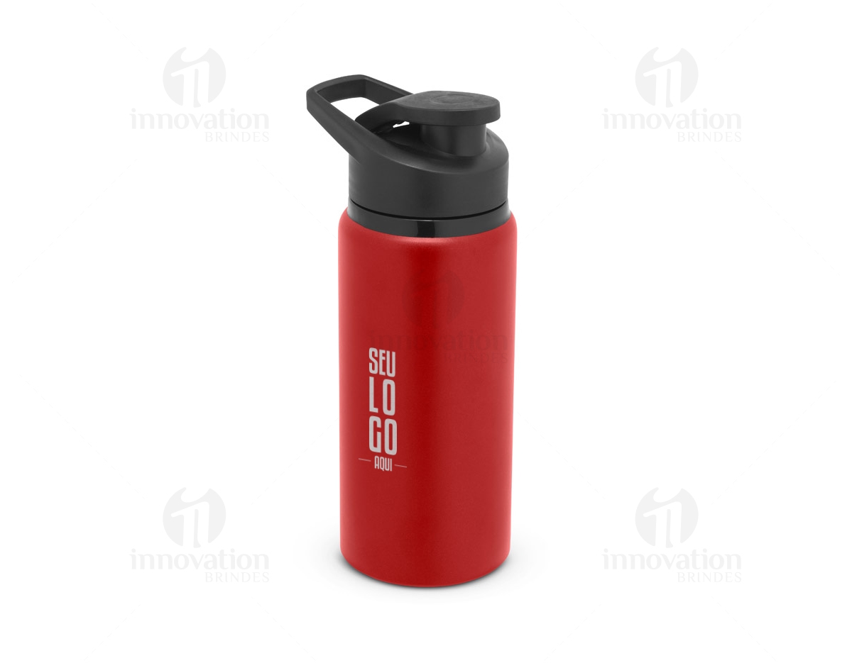 Bottle de alumínio com acabamento mate de 660ml, contendo líquido.