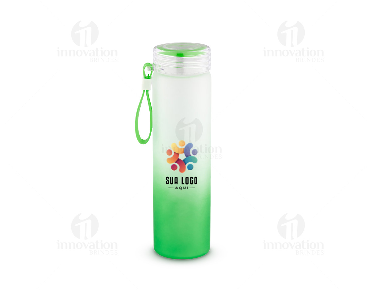 Squeeze de vidro borossilicato com capacidade de 470ml.