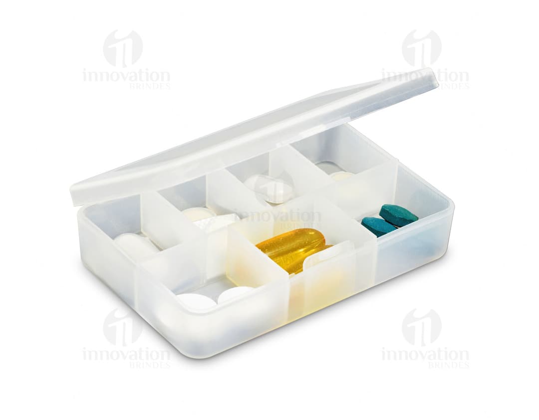 Porta comprimidos de plástico - 06: Organize seus medicamentos com praticidade e estilo. Guarde seus remédios de forma segura