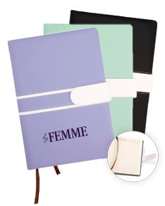 CADERNO DE COURO FOSCO COM ALÇA
