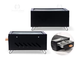 Churrasqueira portátil perfeita para uso em casa, no escritório ou em viagens. Equipamento de metal com design moderno e