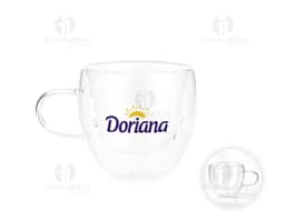 Xícara de Vidro 70ml para bebidas quentes e frias, ideal para chás, cafés e outras bebidas. Feita em vidro transparente com
