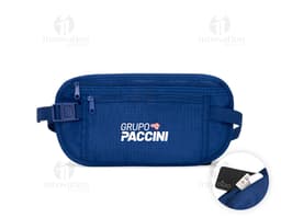Descrição da imagem: Pochete Doleira Nylon preta, feita de couro com alça, múltiplos compartimentos e zíper. Ideal para