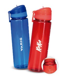 Squeeze Plástico 700ml transparente, vazio e com tampa. Objeto de plástico para armazenar líquidos, como água, de forma limpa