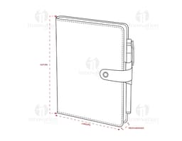 CADERNO DE COURO SINTÉTICO C CANETA