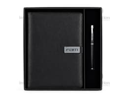 Kit Executivo 2 Peças, composto por um notebook, drive externo, pasta, dispositivo, computador, teclado, equipamento preto