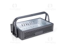 Churrasqueira portátil com design moderno e compacto, ideal para uso em ambientes externos. Feita de metal e plástico, possui