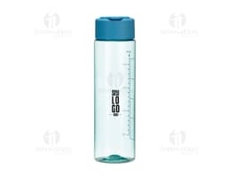 Garrafa plástica amarela de 500ml contendo líquido transparente, objeto de cuidados de higiene e saúde.