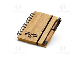 Bloco de Anotações de Bambu - Perfeito para organizar suas ideias e pensamentos! Feito de bambu sustentável, ideal para uso