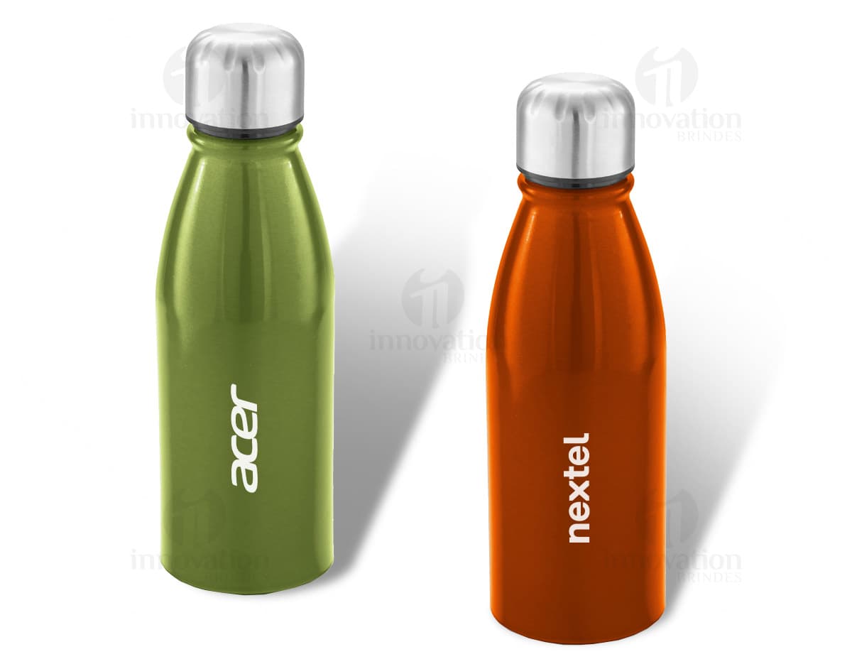 Frascos de metal squeeze para brinde promocional. Embalagem elegante e prática para líquidos e produtos de higiene. Ideal