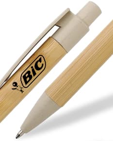 Caneta de bambu eco-friendly para escrita suave e sustentável. Ideal para uso no escritório, escola ou em casa. Feita de