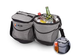 Bolsa térmica elegante e clássica, perfeita para suas aventuras. Feita de couro de luxo e nylon resistente, com alça