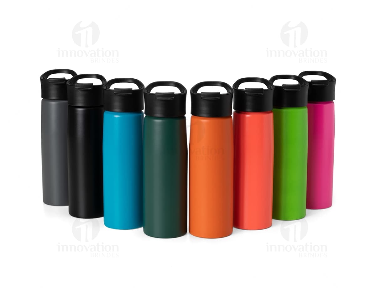 Grenade-shaped aluminum squeeze bottle with matte finish and handle, suitable for storing liquid products like oil, lotion