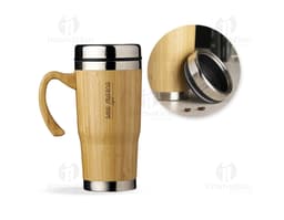 Caneca de bambu 500ml, perfeita para desfrutar de suas bebidas favoritas. Feita em bambu, é uma opção sustentável e