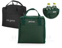 Bolsa térmica 7 litros isolada em couro para viagens ou compras. Design retro com fivela, alça e capacidade para armazenar