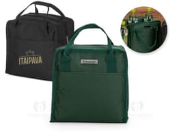 Bolsa térmica de 7 litros em couro sintético para manter seus alimentos frescos por mais tempo. Prática alça para transporte