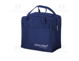 Bolsa térmica 7 litros em couro retro, perfeita para viagens e compras. Design fashion com alça resistente e fivela elegante.