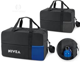 Bolsa esportiva preta vintage para viagem e armazenamento de equipamentos esportivos. Feita em couro resistente com alça