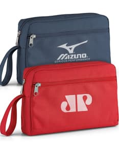 Necessaire pega bolso frontal 300D em couro preto, com fecho de zíper, ideal para armazenar dinheiro, cartões, documentos e