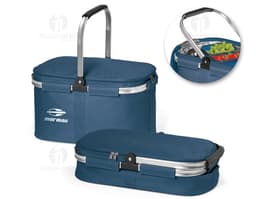 Bolsa térmica 600D removível 14L em amarelo e preto, feita de plástico e metal com alça resistente. Perfeita para armazenar e