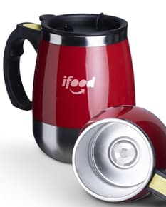 Caneca com misturador 350ml: Desfrute de café fresquinho todas as manhãs com esta caneca moderna! Seu design inovador possui