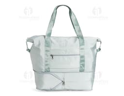 Bolsa Dobrável 35 litros em plástico moderno e elegante, com alça de mão e alças ajustáveis. Design prático e compacto, ideal