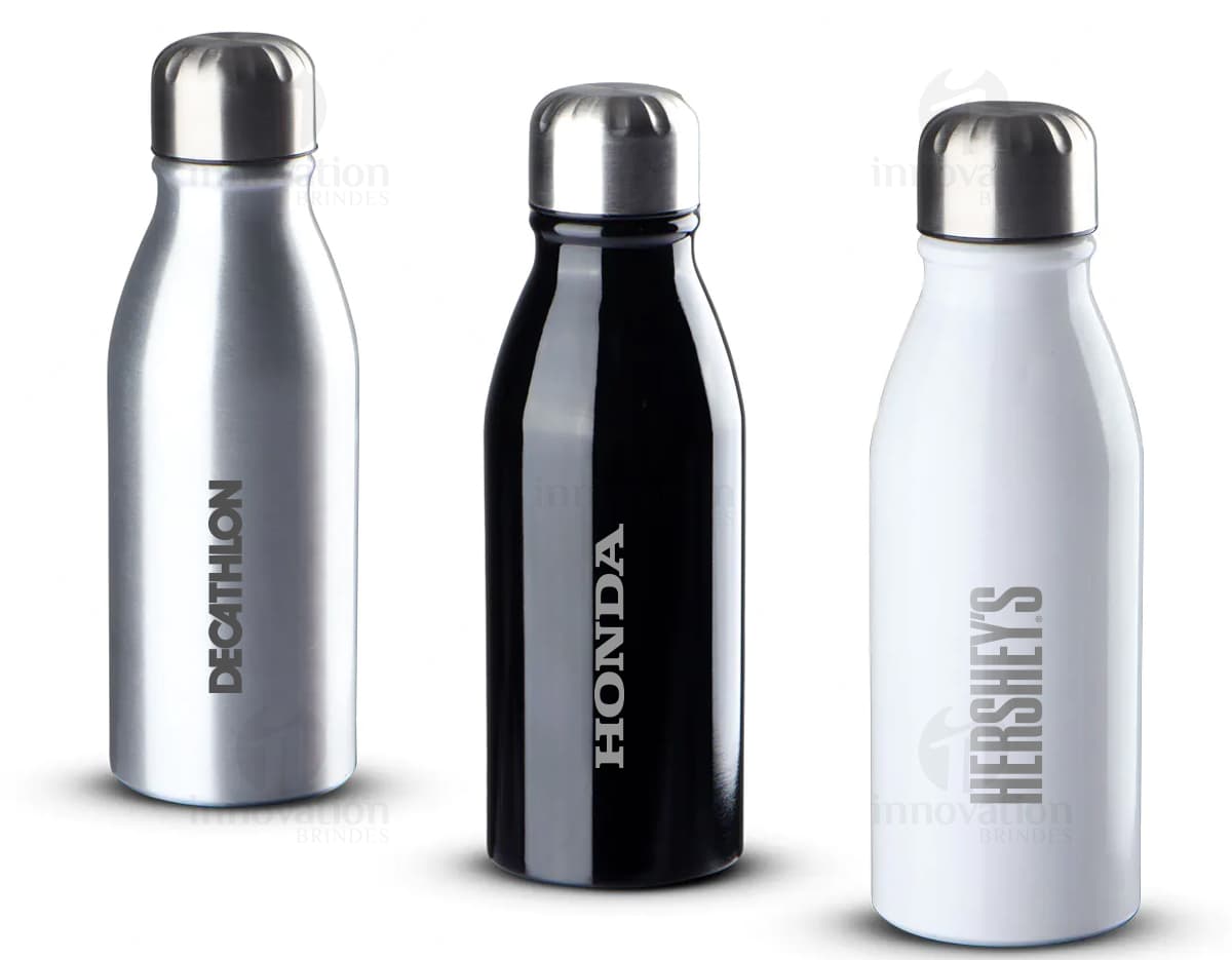 Garrafa squeeze de metal 500ml - Perfeito para manter-se hidratado durante todo o dia. Feita de metal resistente e durável