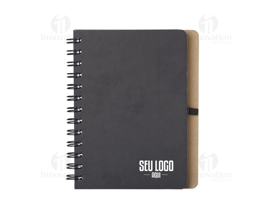 Caderneta Capa Dura Kraft para anotações e organização de documentos, com capa protetora de papelão resistente. Ideal para