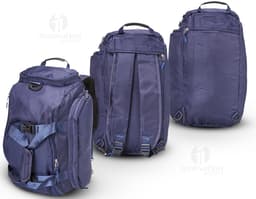 Bolsa esportiva de 25 litros em couro preto com alça ajustável, ideal para viagens e atividades esportivas. Estilo moderno e