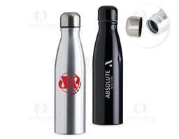 Garrafa de alumínio com capacidade de 630ml.