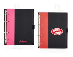 Caderno Fichário de Couro Sintético com capa protetora, folhas em branco, design vintage em couro sintético marrom. Ideal