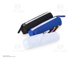 Estojo escolar de feltro preto com design moderno e elegante, perfeito para organizar materiais escolares e manter tudo em