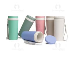 Copo de fibra de bambu 350ml: sustentável, prático e ecológico para sua saúde. Ideal para bebidas e cuidados de higiene.