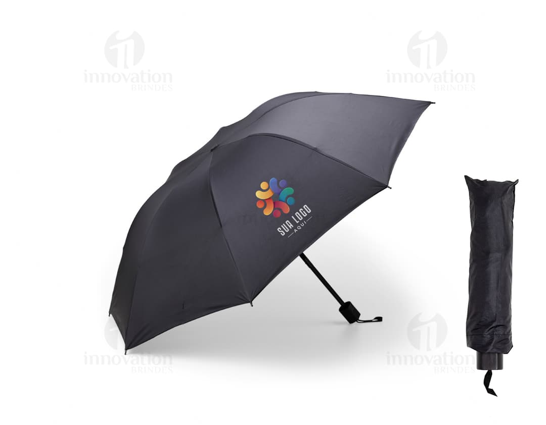 Guarda-chuva manual para proteção em dias de chuva. Com design exclusivo e feito de nylon resistente, proporciona conforto