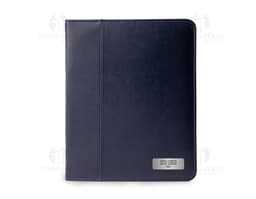 Pasta caderno de couro sintético marrom, ideal para organizar seus documentos e anotações no escritório. Com design vintage e