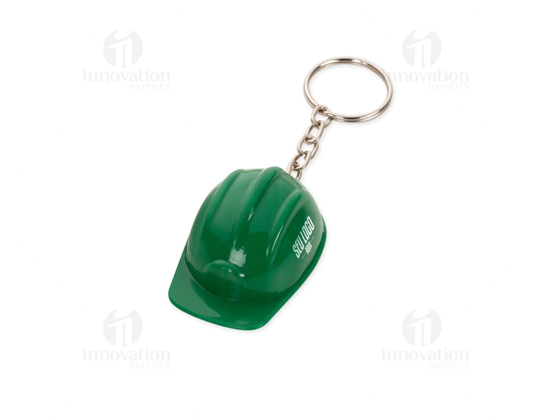 Chaveiro Capacete EPI Plástico: Chaveiro em formato de capacete de segurança feito de plástico.