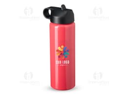 Squeeze de alumínio robusto com tampa flip, ideal para armazenar líquidos. O design é clean e elegante, com a tampa flip