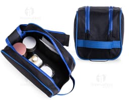Nécessaire de poliéster preto moderno para viagens e negócios. Acessório elegante e prático para armazenar dinheiro