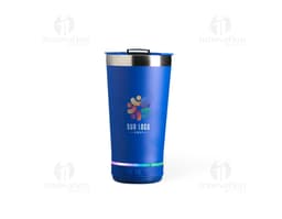 Copo térmico inox de 400ml com caixa de som.