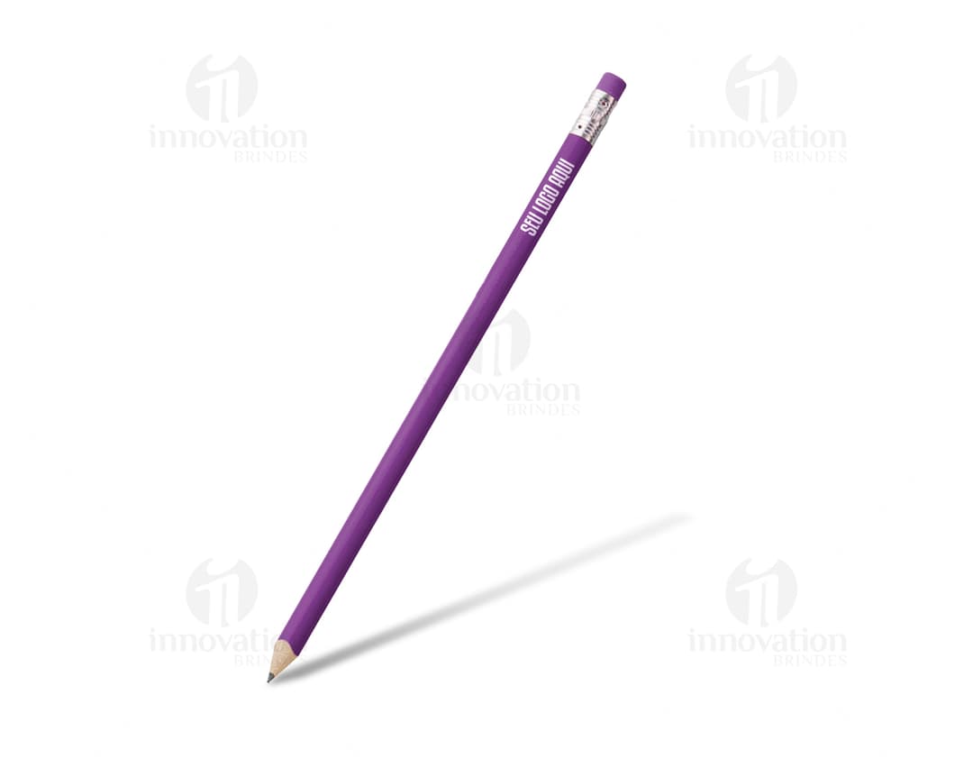 Lápis dureza HB c/ certificação Inmetro em uma variedade de cores vibrantes e brilhantes, incluindo amarelo, laranja, rosa