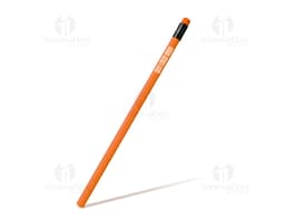 Pencil, pen, eraser, and crayon on a paper with writing and drawing. Office and school equipment for education and business.