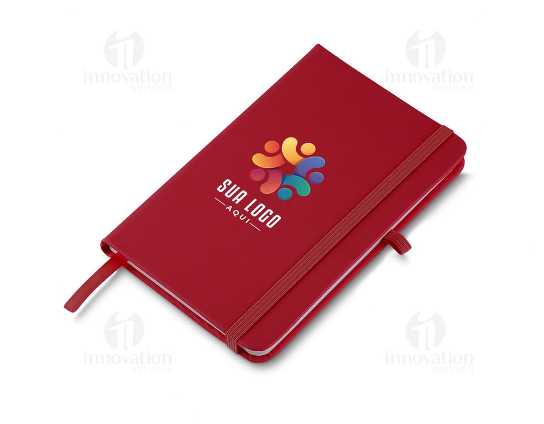 Moleskine Sintético Capa Dura 80 Folhas - Caderno com capa dura e lisa de cor sólida, contendo 80 folhas.