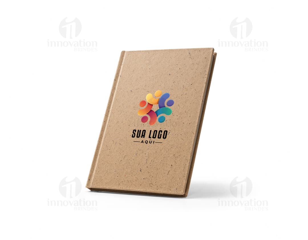 Caderno A5 em casca de coco feito com material isolante e sustentável. Ideal para escrever suas anotações, lembretes e