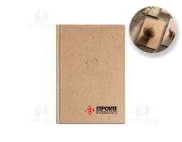 Caderno A5 em casca de coco - Sustentável e estiloso para suas anotações! Feito com material isolante e resistente, esse