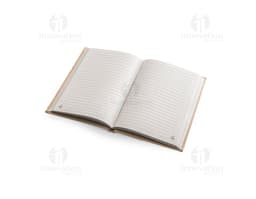 Caderno A5 em casca de coco, perfeito para anotações e lembretes! Feito com material isolante natural, ideal para escrita e