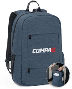 Mochila notebook portátil 300D reciclado preta feita de couro, com alça de mão, alça de ombro, zíper, bolso e compartimentos