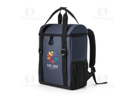 Mochila térmica almofadada em couro preto 3D, moderna, com suporte para dispositivo e equipamentos de negócios. Ideal para