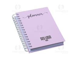 Planner Percalux Anual com capa dura, folhas em branco e marcador de página.