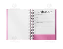 Planner Percalux Anual com capa dura, folhas em branco e marcador de página.