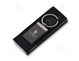 Chaveiro de liga preto para uso diário, com design moderno e funcional. Feito de couro e metal, perfeito para armazenar